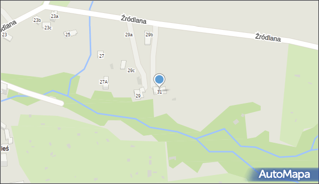 Krynica-Zdrój, Źródlana, 31, mapa Krynica-Zdrój