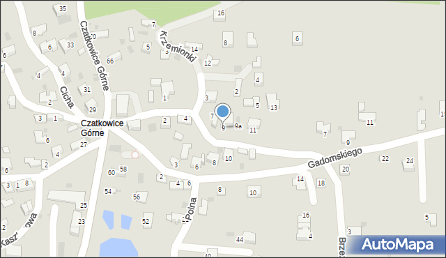 Krzeszowice, Źródlana, 9, mapa Krzeszowice