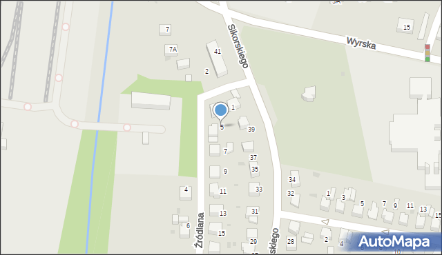 Łaziska Górne, Źródlana, 5, mapa Łaziska Górne