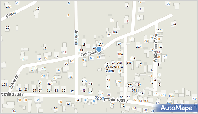 Lipno, Źródlana, 6E, mapa Lipno