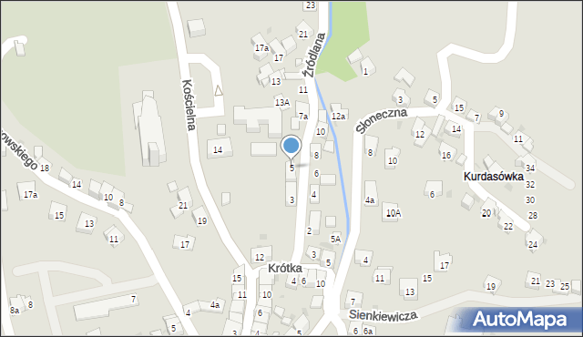 Maków Podhalański, Źródlana, 5, mapa Maków Podhalański