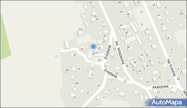 Modlnica, Źródlana, 17, mapa Modlnica