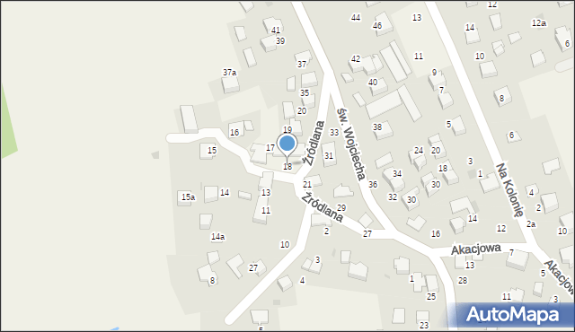 Modlnica, Źródlana, 18, mapa Modlnica