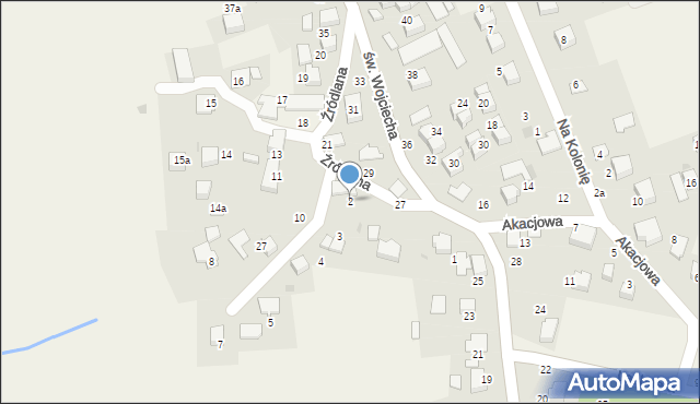 Modlnica, Źródlana, 2, mapa Modlnica