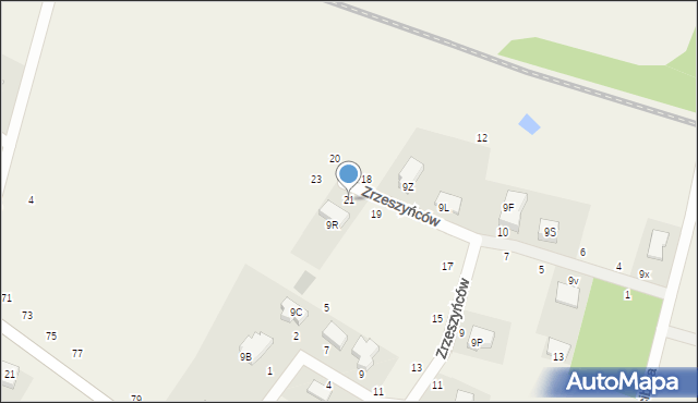 Otomino, Zrzeszyńców, 21, mapa Otomino