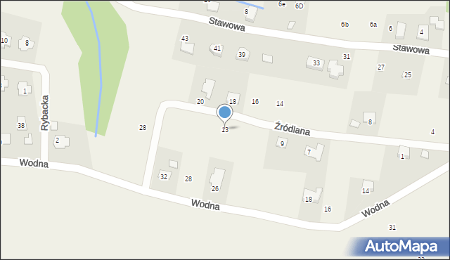 Pisarzowice, Źródlana, 13, mapa Pisarzowice