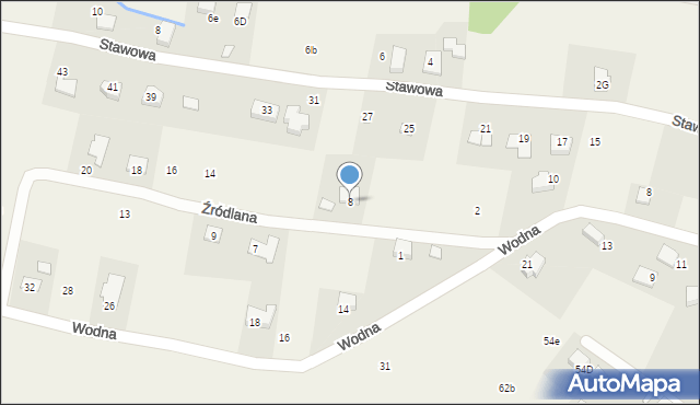 Pisarzowice, Źródlana, 8, mapa Pisarzowice