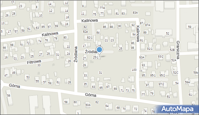 Płock, Źródlana, 25/2, mapa Płock