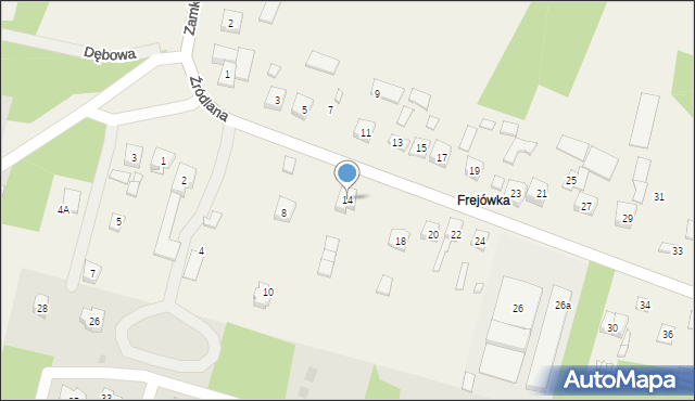 Podzamcze, Źródlana, 14, mapa Podzamcze