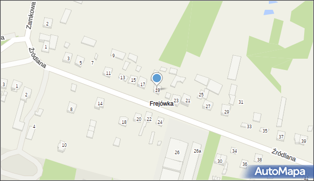 Podzamcze, Źródlana, 19, mapa Podzamcze