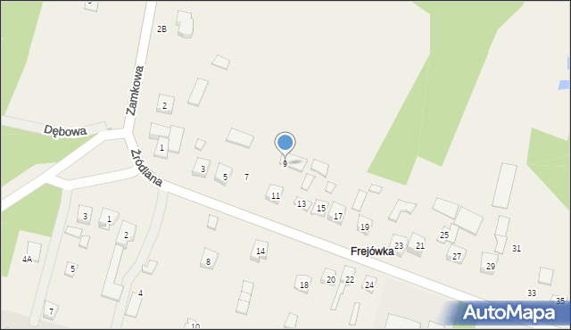 Podzamcze, Źródlana, 9, mapa Podzamcze