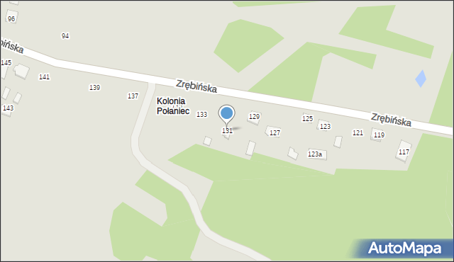 Połaniec, Zrębińska, 131, mapa Połaniec