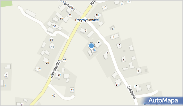 Przybysławice, Źródlana, 4c, mapa Przybysławice