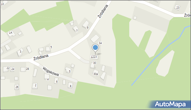 Rozkochów, Źródlana, 32a, mapa Rozkochów