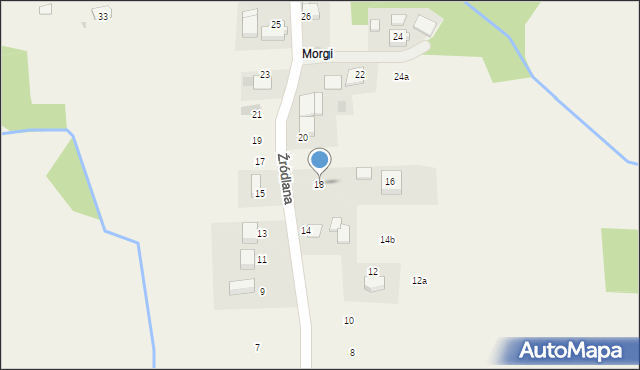 Rybna, Źródlana, 18, mapa Rybna