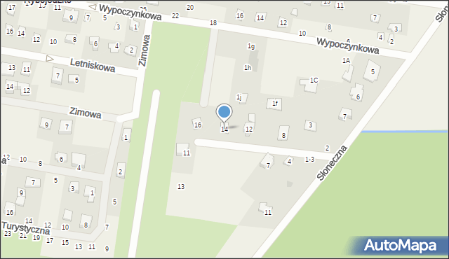 Rybojedzko, Źródlana, 14, mapa Rybojedzko