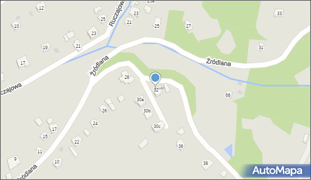 Rzeszów, Źródlana, 32, mapa Rzeszów