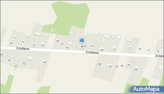 Siedlec, Źródlana, 65, mapa Siedlec