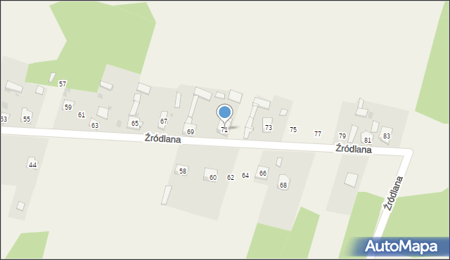 Siedlec, Źródlana, 71, mapa Siedlec