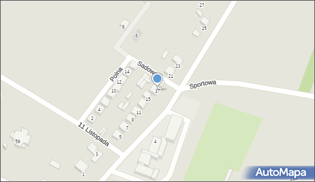 Sobków, Źródłowa, 17, mapa Sobków