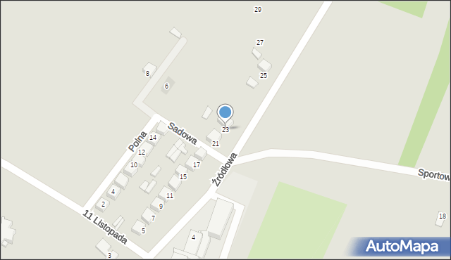 Sobków, Źródłowa, 23, mapa Sobków