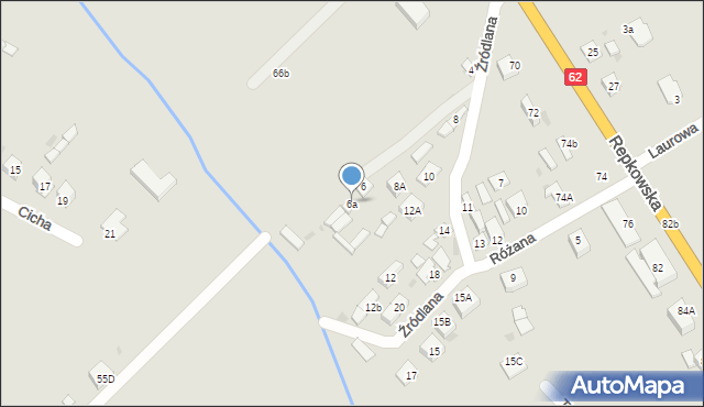 Sokołów Podlaski, Źródlana, 6a, mapa Sokołów Podlaski