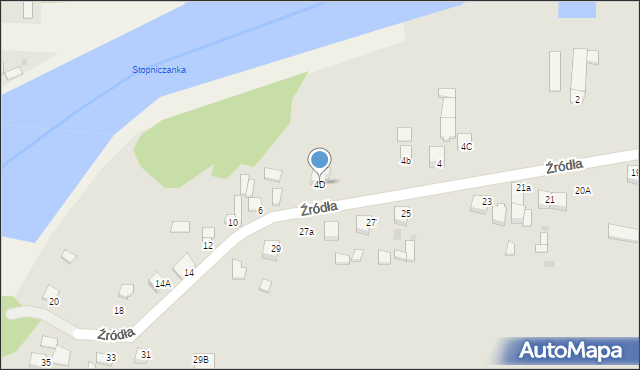 Stopnica, Źródła, 4D, mapa Stopnica