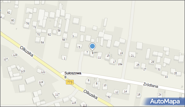 Sułoszowa, Źródlana, 9, mapa Sułoszowa