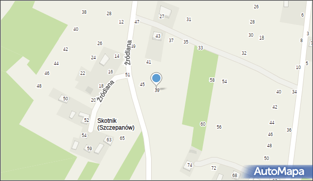 Szczepanów, Źródlana, 39, mapa Szczepanów