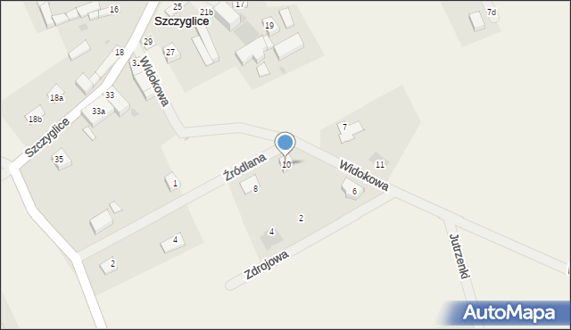 Szczyglice, Źródlana, 10, mapa Szczyglice