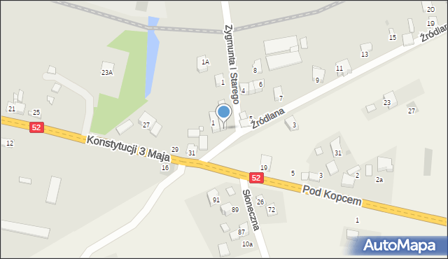 Wadowice, Źródlana, 3, mapa Wadowice