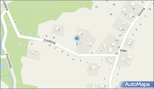 Wielka Wieś, Źródlana, 12, mapa Wielka Wieś