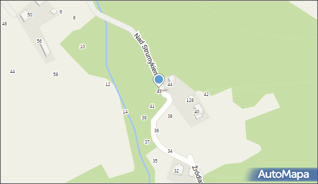 Wielka Wieś, Źródlana, 43, mapa Wielka Wieś