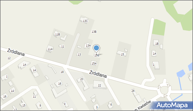 Wólka Kozodawska, Źródlana, 15b, mapa Wólka Kozodawska