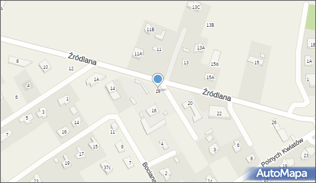 Wólka Kozodawska, Źródlana, 18, mapa Wólka Kozodawska