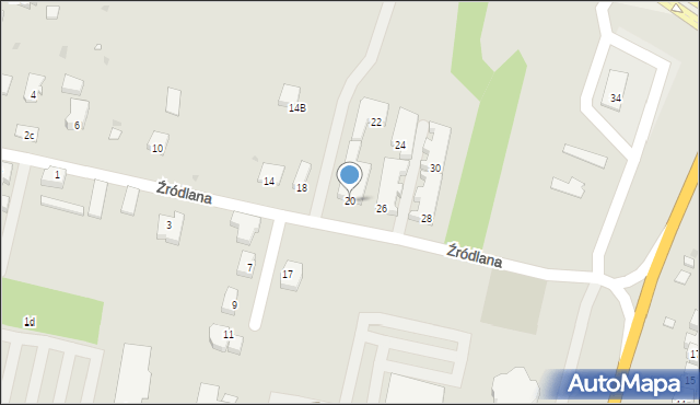 Wolsztyn, Źródlana, 20, mapa Wolsztyn