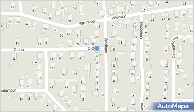 Zawiercie, Źródlana, 37, mapa Zawiercie