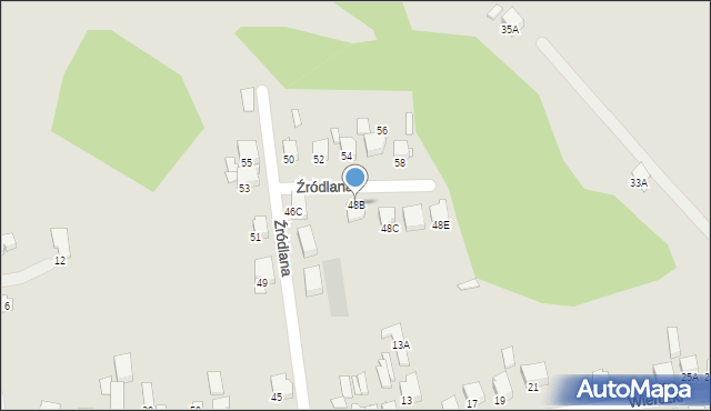 Zawiercie, Źródlana, 48B, mapa Zawiercie