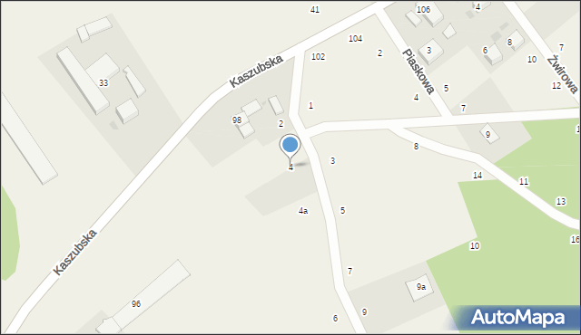 Zbychowo, Źródlana, 4, mapa Zbychowo
