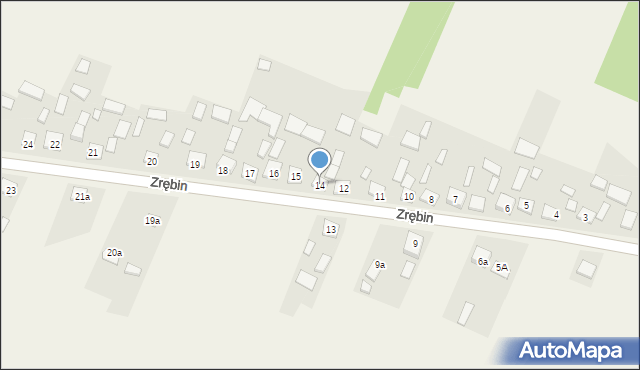 Zrębin, Zrębin, 14, mapa Zrębin