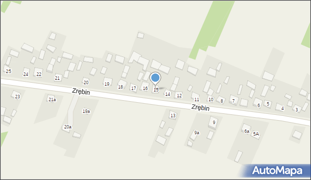 Zrębin, Zrębin, 15, mapa Zrębin