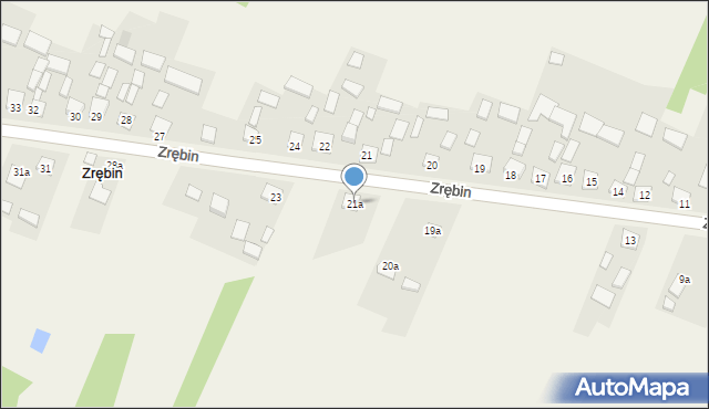 Zrębin, Zrębin, 21a, mapa Zrębin