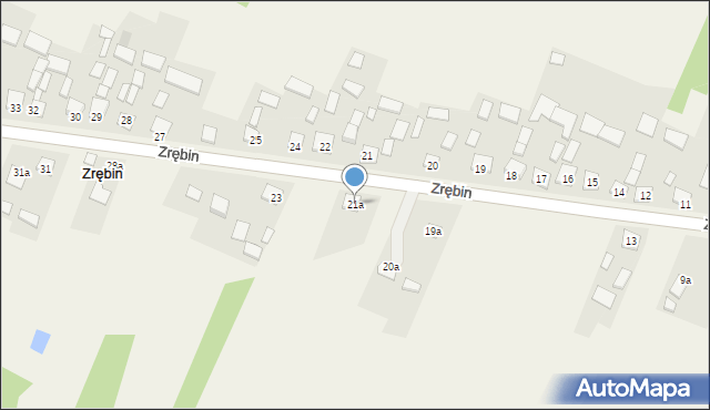 Zrębin, Zrębin, 21a, mapa Zrębin