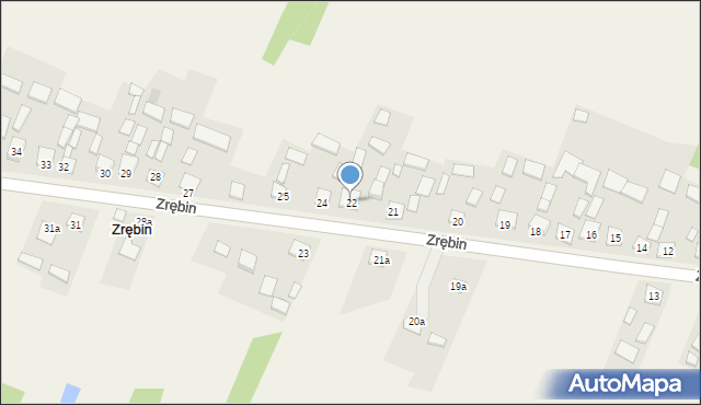 Zrębin, Zrębin, 22, mapa Zrębin