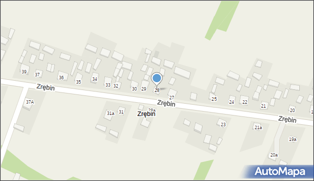 Zrębin, Zrębin, 28, mapa Zrębin