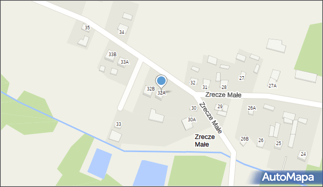 Zrecze Małe, Zrecze Małe, 32A, mapa Zrecze Małe