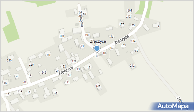 Zręczyce, Zręczyce, 11, mapa Zręczyce