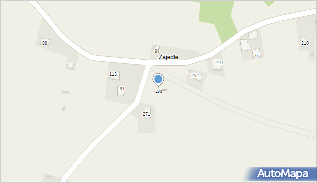 Zręczyce, Zręczyce, 293, mapa Zręczyce