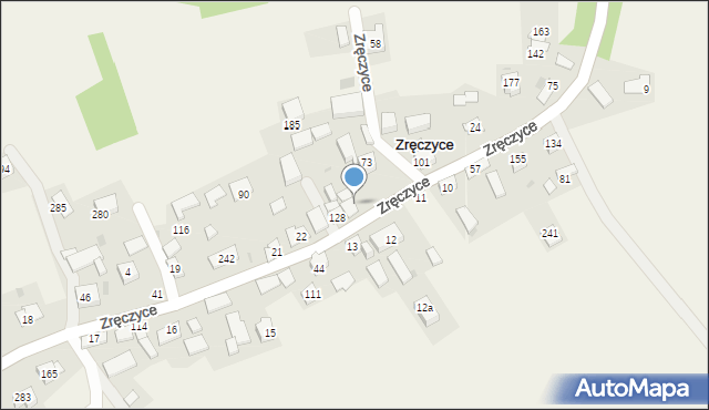 Zręczyce, Zręczyce, 71, mapa Zręczyce