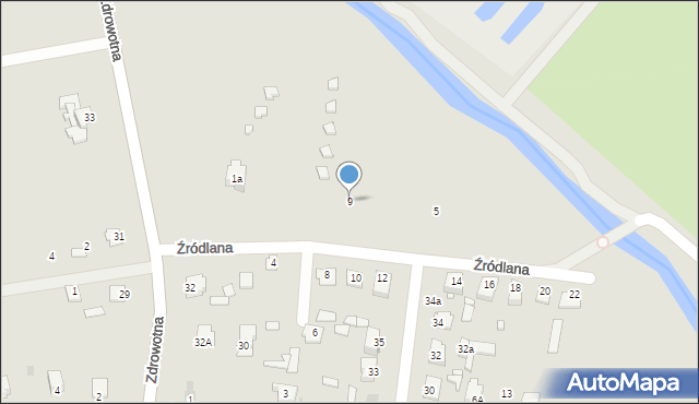 Zwierzyniec, Źródlana, 9, mapa Zwierzyniec